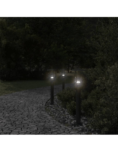Lampada da Terra per Esterni Nera 60 cm in Acciaio Inox