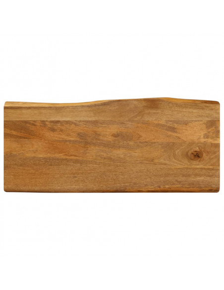Piano Tavolo 90x40x2,5 cm Bordi Vivi in Legno Massello di Mango