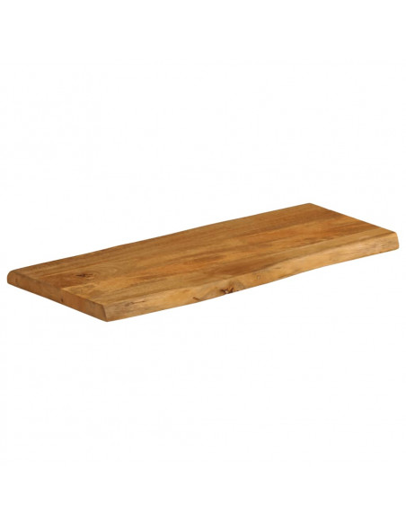 Piano Tavolo 90x40x2,5 cm Bordi Vivi in Legno Massello di Mango