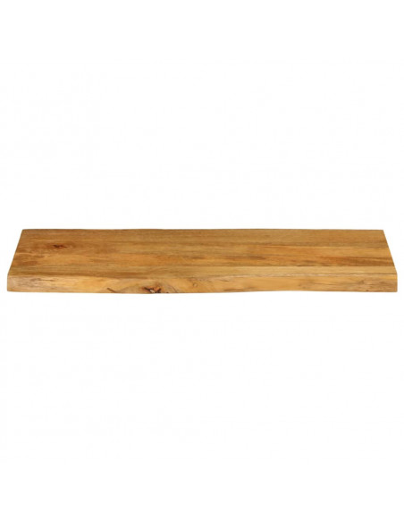 Piano Tavolo 90x40x2,5 cm Bordi Vivi in Legno Massello di Mango