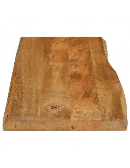 Piano Tavolo 90x40x2,5 cm Bordi Vivi in Legno Massello di Mango