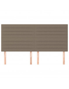 Testiera per letto Tortora 200x5x118/128 cm Tessuto 2