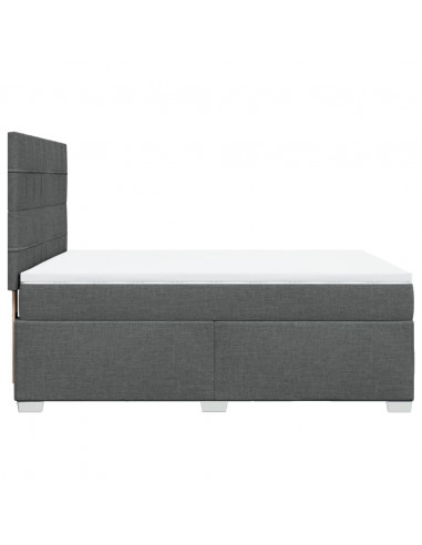 Giroletto a Molle con Materasso Grigio Scuro 140x200cm Tessuto