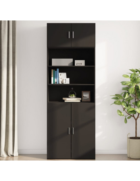 Mobile a Parete Nero 80x42,5x40 cm in Legno Multistrato