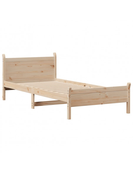 Letto senza Materasso 90x200 cm in Legno Massello di Pino