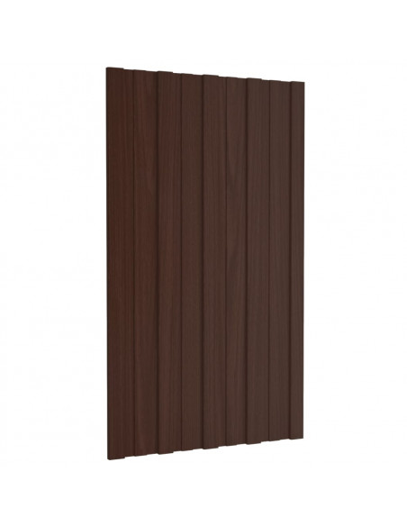 Pannelli da Tetto 12 pz in Acciaio Zincato Marrone 80x45 cm