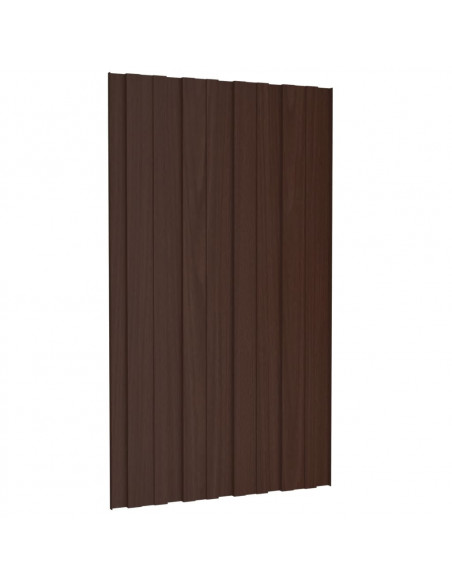 Pannelli da Tetto 12 pz in Acciaio Zincato Marrone 80x45 cm