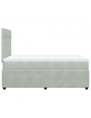 Giroletto a Molle con Materasso Grigio Chiaro 120x200cm Velluto