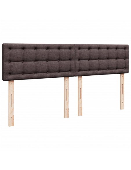 Giroletto a Molle con Materasso Marrone Scuro 200x200cm Tessuto