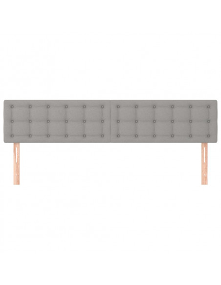 Testiera 2 pz Grigio Chiaro 80x5x78/88 cm in Tessuto