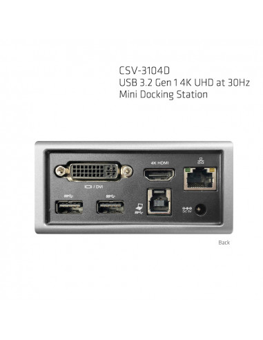 CLUB3D The Club 3D CSV-3104D USB 3.2 Gen 1 4K UHD at 30Hz Mini Docking Station Ultra slim design