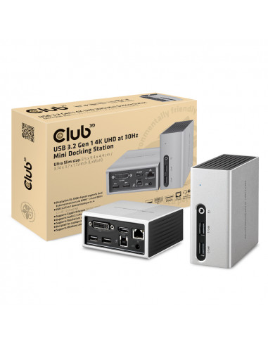 CLUB3D The Club 3D CSV-3104D USB 3.2 Gen 1 4K UHD at 30Hz Mini Docking Station Ultra slim design