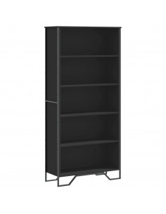 Libreria Nera 80x31x169 cm in Truciolato 2