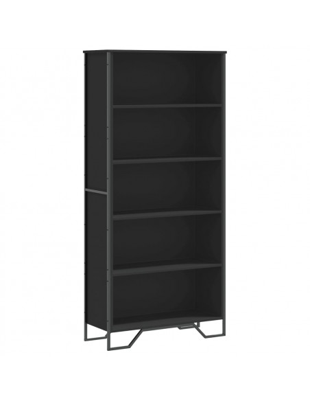 Libreria Nera 80x31x169 cm in Truciolato