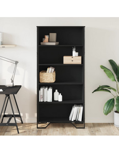 Libreria Nera 80x31x169 cm in Truciolato