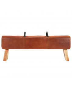 Panca Turnbock Vintage con Maniglie in Vera Pelle di Capra 2