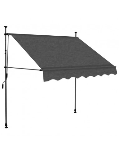Tenda da Sole Retrattile Manuale con LED 150 cm Antracite