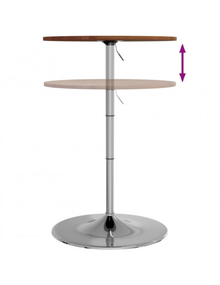 Tavolino da Bar Marrone Scuro Ø60x89,5 cm Legno Massello Rovere