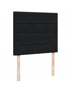 Giroletto a Molle con Materasso Nero 120x200 cm in Velluto 2