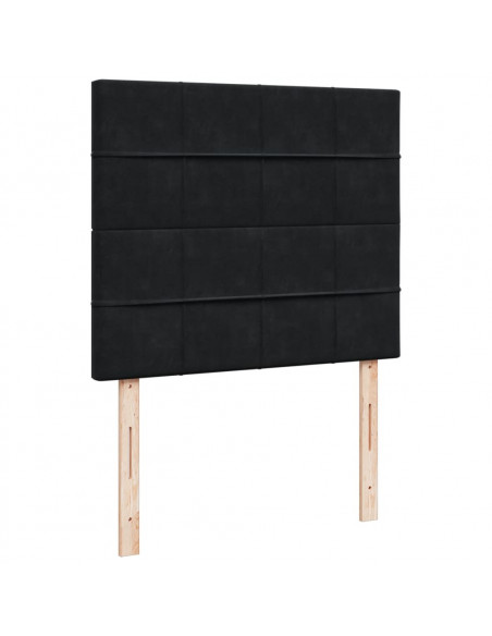 Giroletto a Molle con Materasso Nero 120x200 cm in Velluto