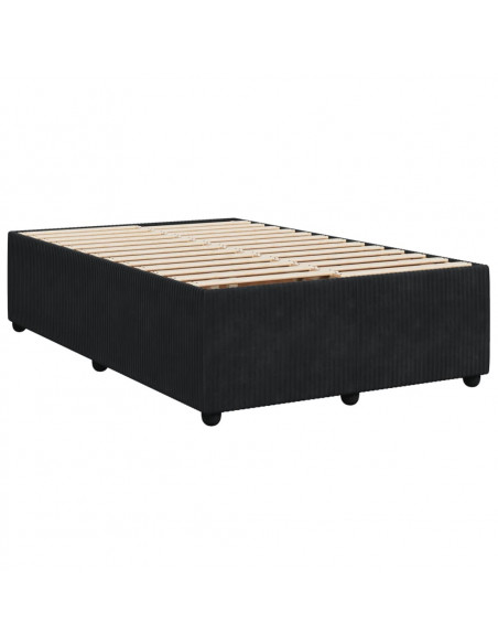Giroletto a Molle con Materasso Nero 120x200 cm in Velluto