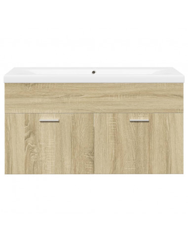 Mobile da Bagno con Lavabo Integrato Rovere Sonoma