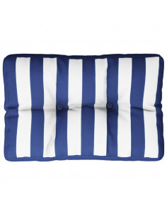 Cuscino per Pallet Strisce Bianche e Blu 60x40x12 cm in Tessuto 2