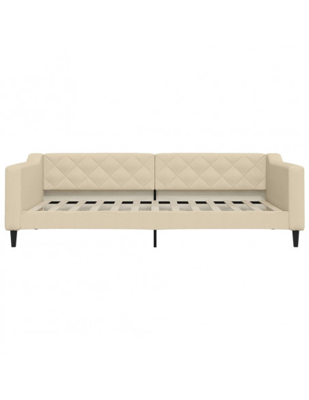 Divano Letto con Letto Estraibile Crema 100x200 cm in Tessuto
