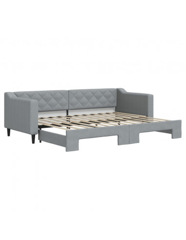 Divano Letto con Letto Estraibile Grigio Chiaro 80x200 Tessuto
