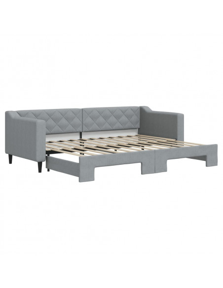 Divano Letto con Letto Estraibile Grigio Chiaro 80x200 Tessuto