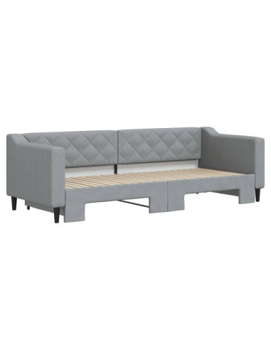 Divano Letto con Letto Estraibile Grigio Chiaro 80x200 Tessuto