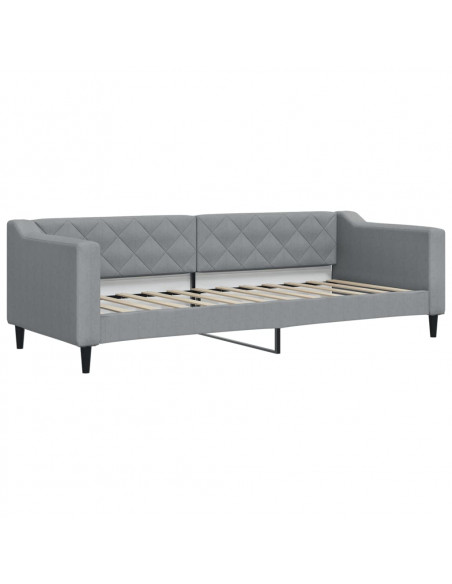 Divano Letto con Letto Estraibile Grigio Chiaro 80x200 Tessuto