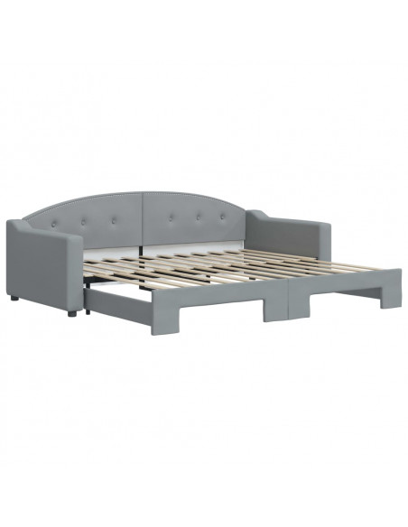 Divano Letto con Letto Estraibile Grigio Chiaro 90x200 Tessuto