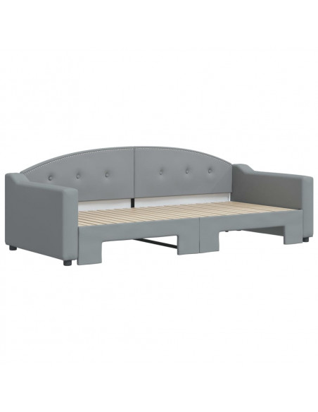 Divano Letto con Letto Estraibile Grigio Chiaro 90x200 Tessuto