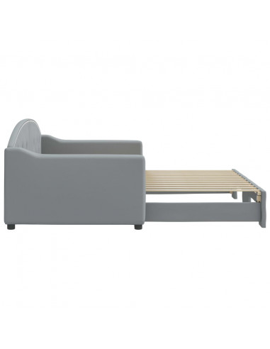 Divano Letto con Letto Estraibile Grigio Chiaro 90x200 Tessuto