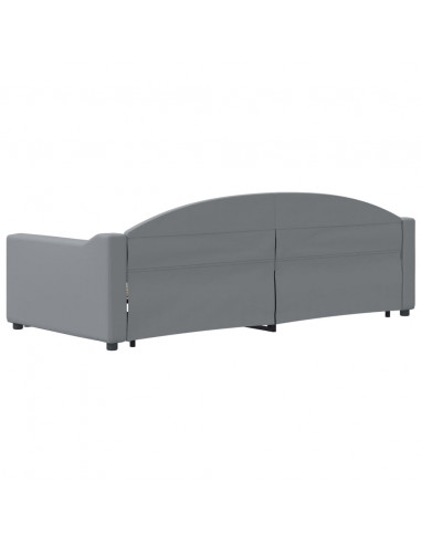 Divano Letto con Letto Estraibile Grigio Chiaro 90x200 Tessuto