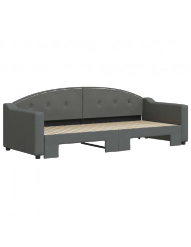 Divano Letto con Letto Estraibile Grigio Scuro 80x200 Tessuto