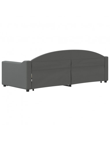 Divano Letto con Letto Estraibile Grigio Scuro 80x200 Tessuto