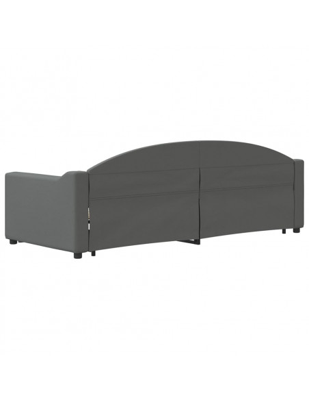 Divano Letto con Letto Estraibile Grigio Scuro 80x200 Tessuto