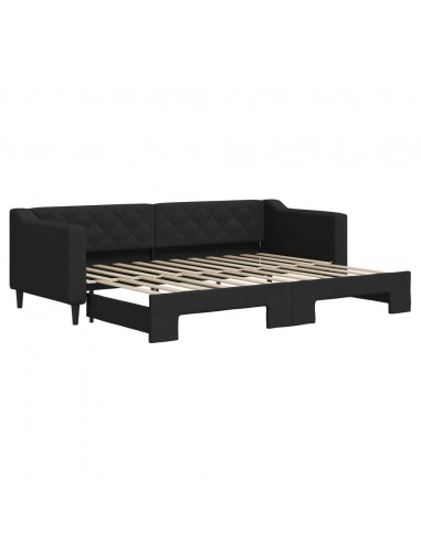 Divano Letto con Letto Estraibile Nero 80x200 Tessuto