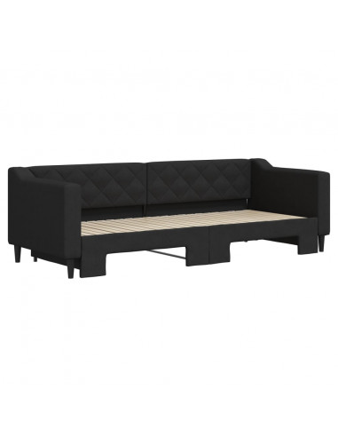 Divano Letto con Letto Estraibile Nero 80x200 Tessuto