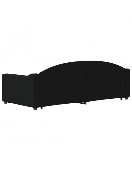 Divano Letto con Letto Estraibile Nero 90x200 cm in Tessuto