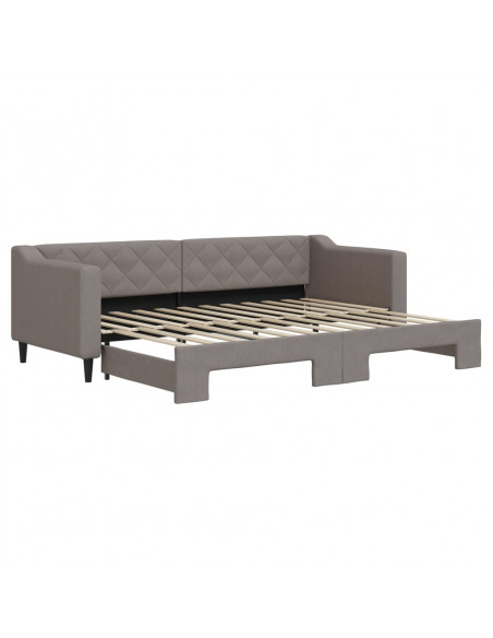 Divano Letto con Letto Estraibile Tortora 80x200 cm Tessuto