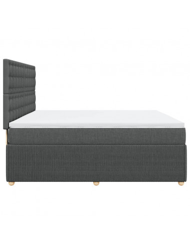 Giroletto a Molle con Materasso Grigio Scuro 180x200 cm Tessuto