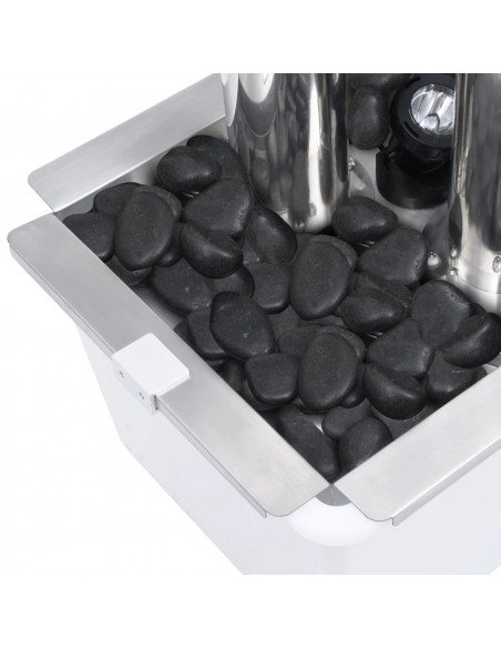 Fontana da Giardino Argento 48x34x88 cm in Acciaio Inox