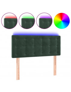 Testiera a LED Verde scuro 90x5x78/88 cm in Similpelle 2