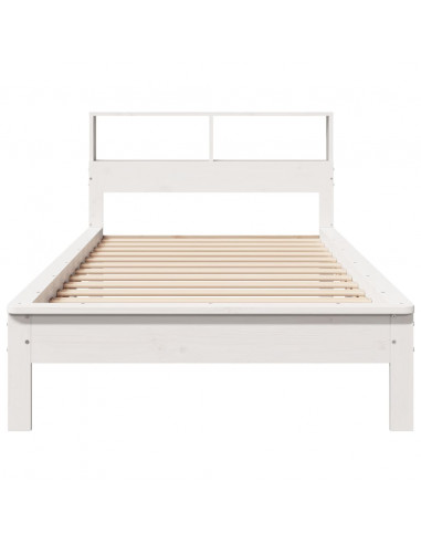 Letto Libreria senza Materasso Bianca 90x200 cm Legno di Pino