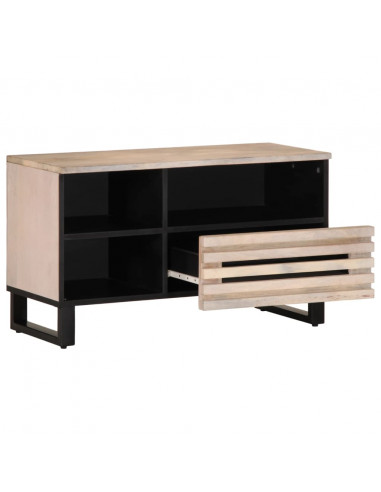 Mobile Porta TV 80x34x46 cm in Legno Massello di Mango