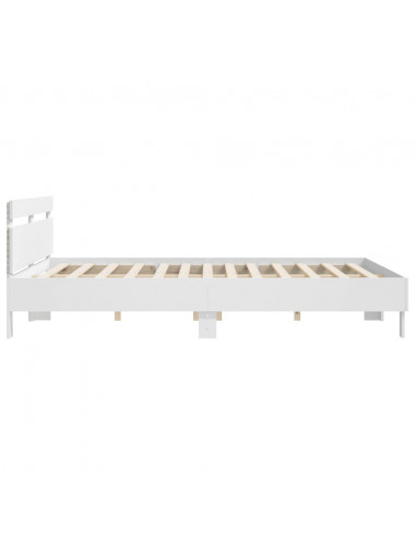 Giroletto con Testiera e LED Bianco 180x200 cm