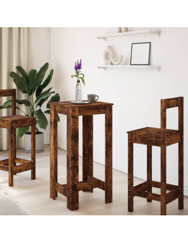 Tavolo da Bar Rovere Fumo 51x50x103,5 cm in Legno Multistrato